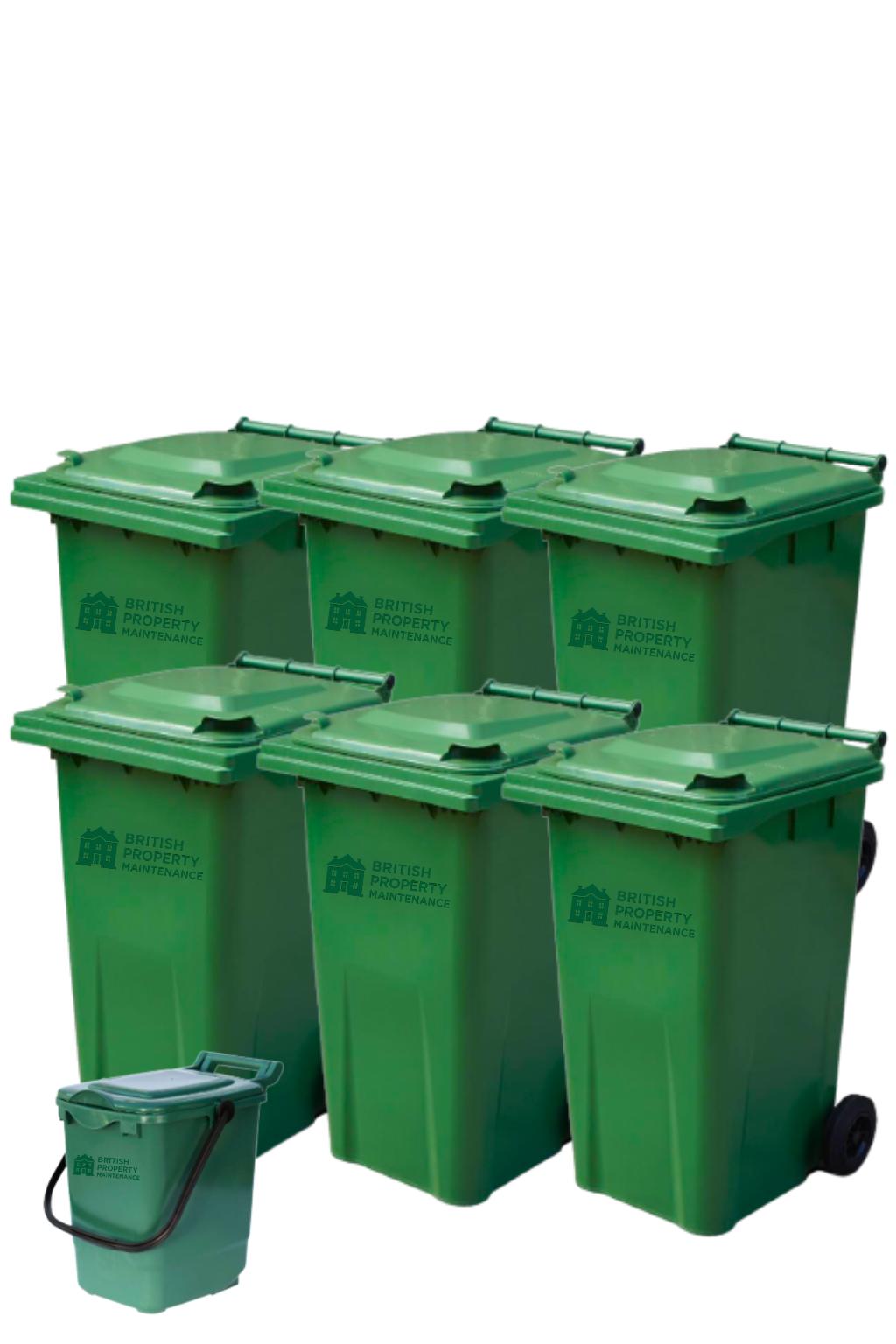 Six Bins and One Food Caddy Cleaning Service