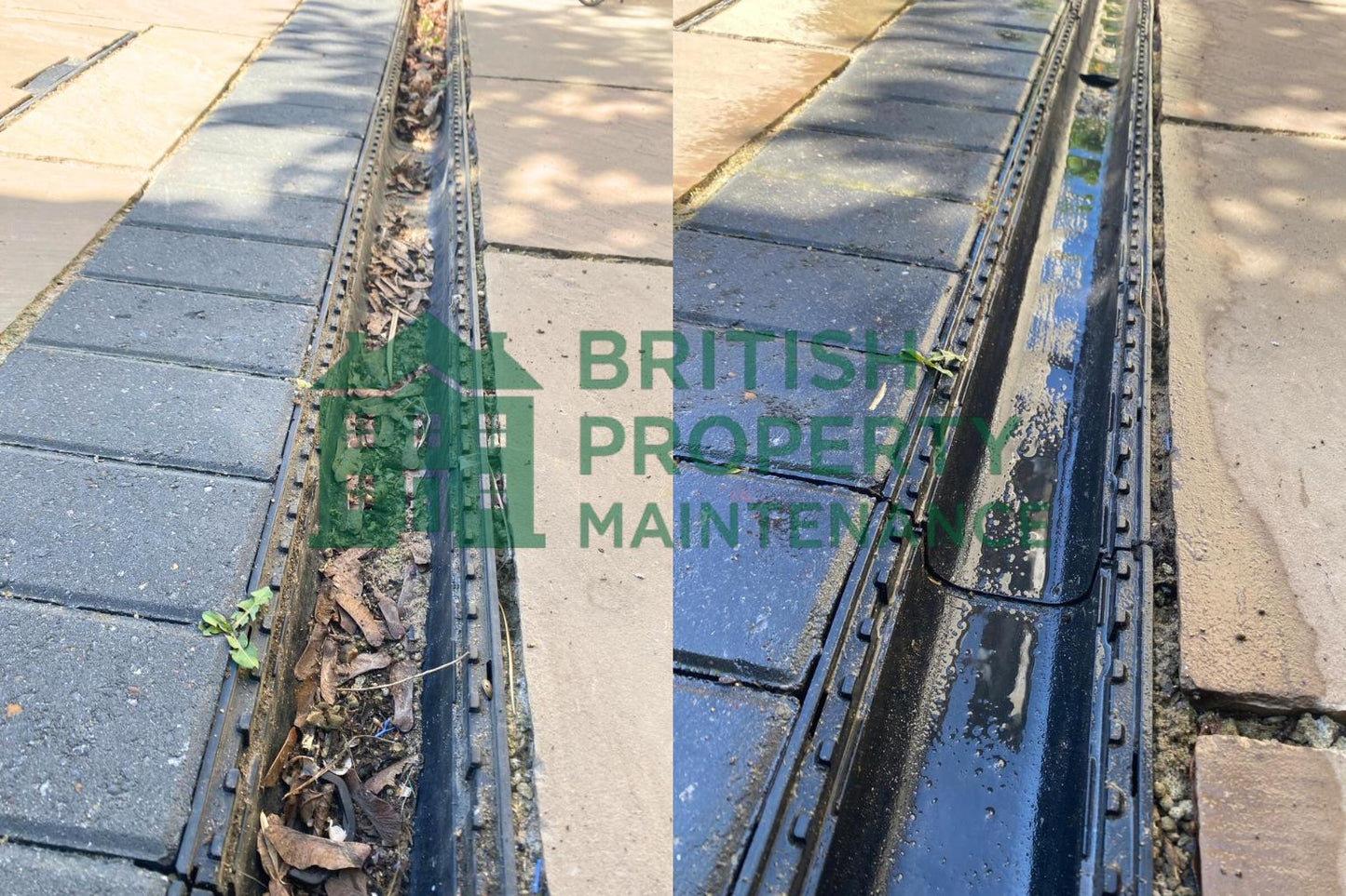 Semi-Detached House Front Garden Ground Gutter Cleaning Service