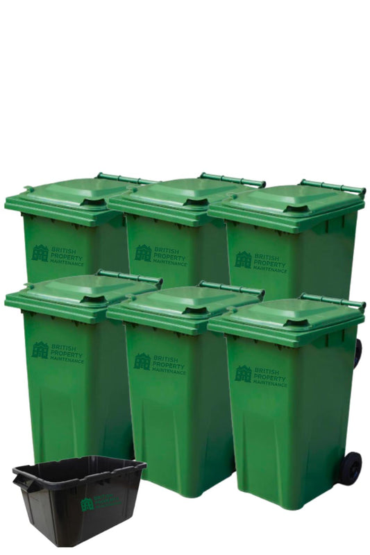 Six Bins and One Recycling Box Cleaning Service