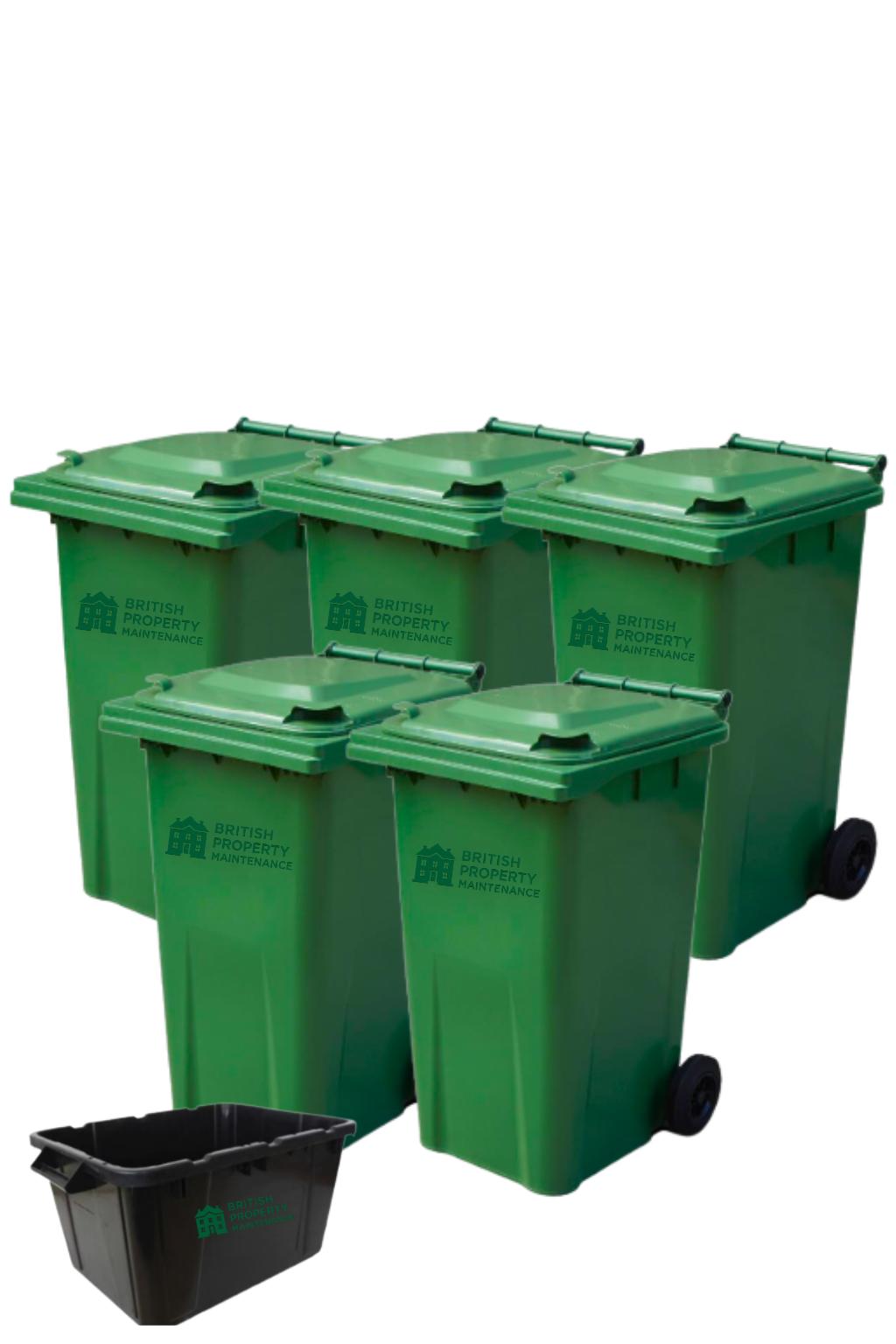 Five Bins and One Recycling Box Cleaning service