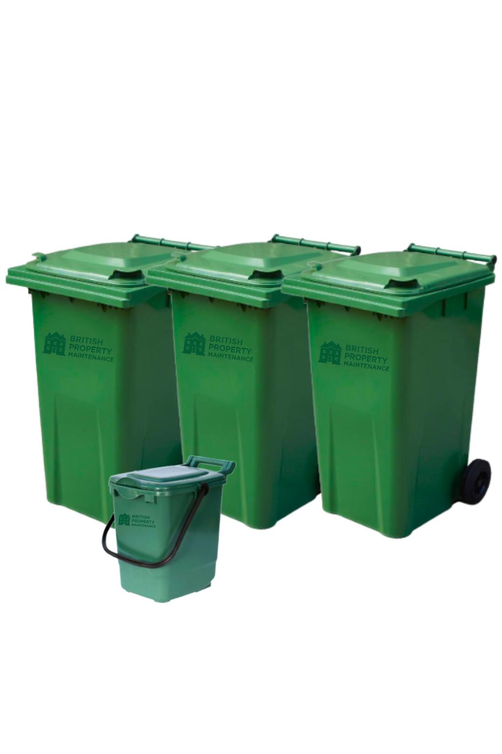 Three Bins and One Food Caddy Cleaning Service