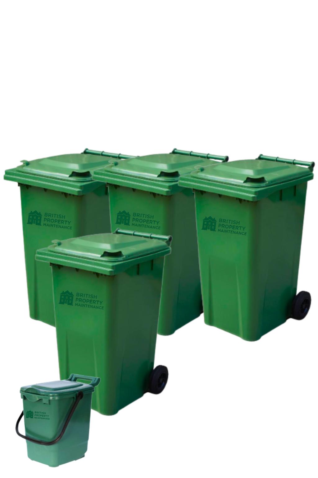 Four Bins and One Food Caddy Cleaning Service