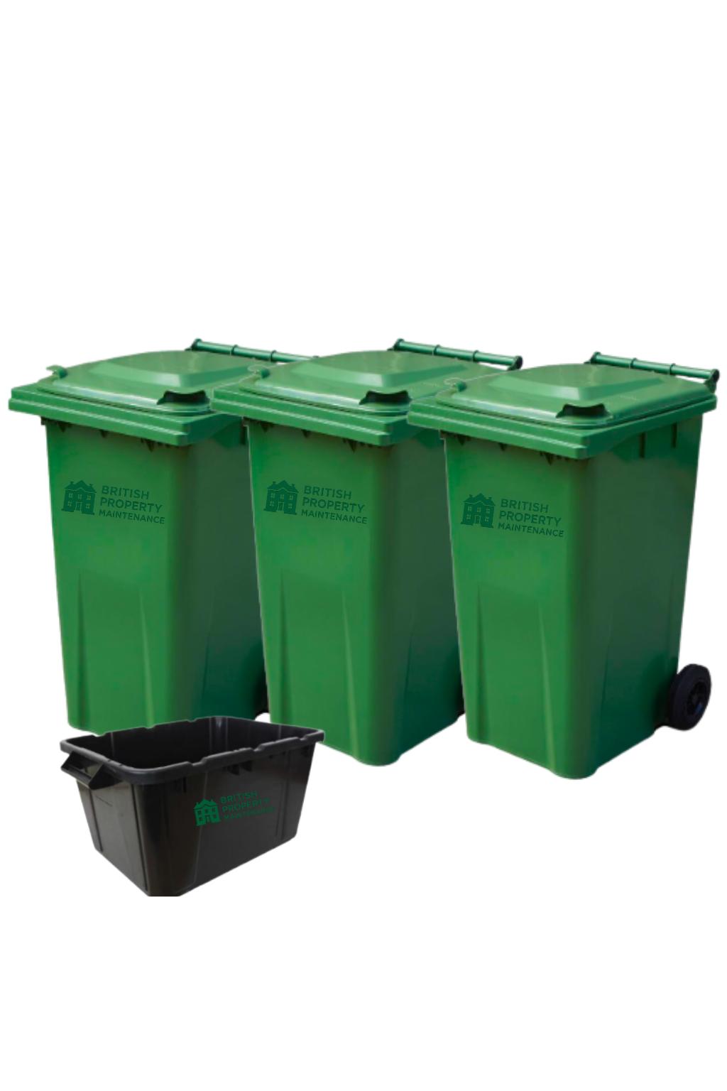 Three Bins and One Recycling Box Cleaning service