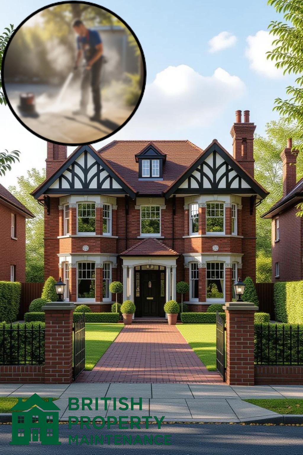 Detached House Front Garden Pressure Washing Service