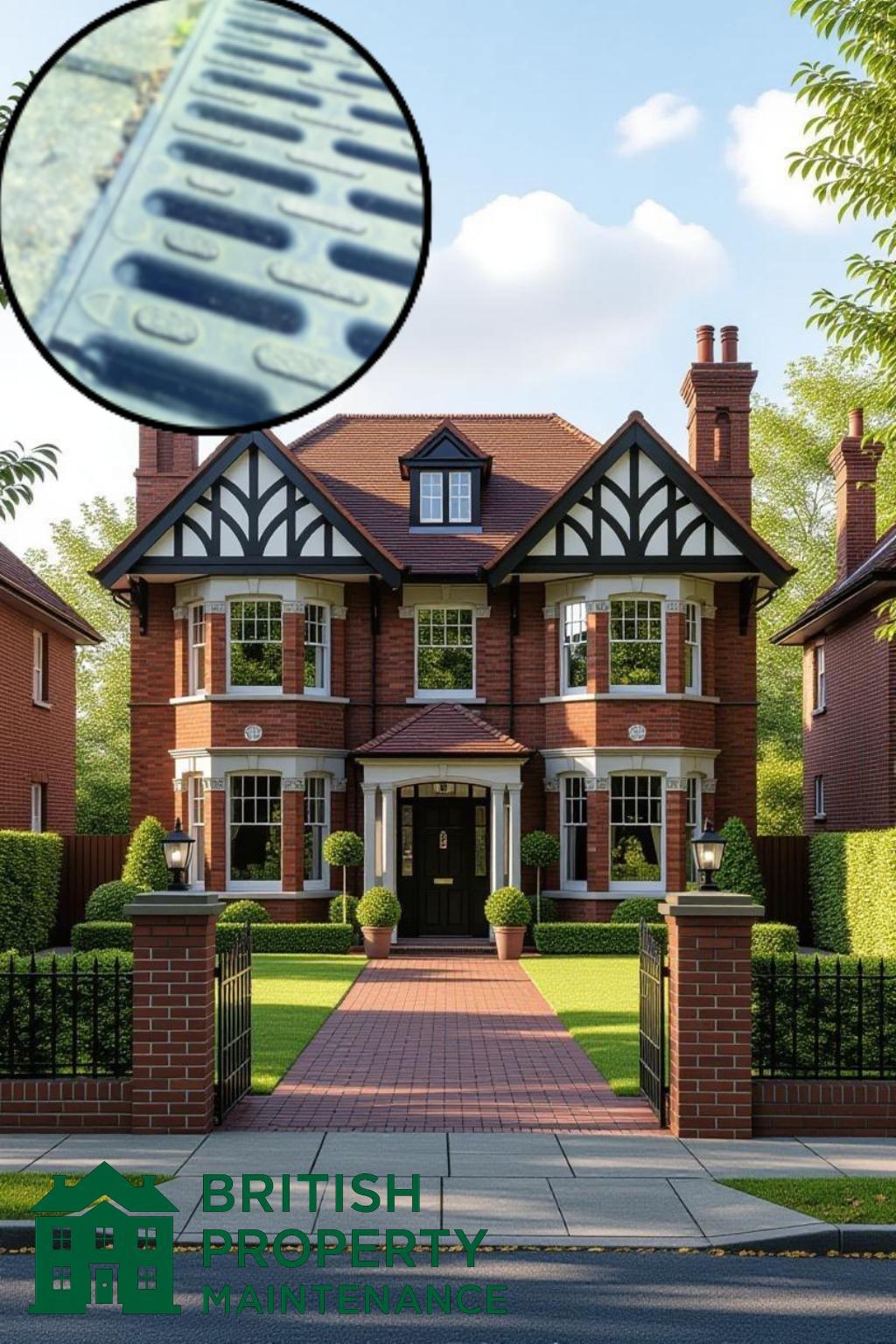 Detached House Front Garden Ground Gutter Cleaning Service